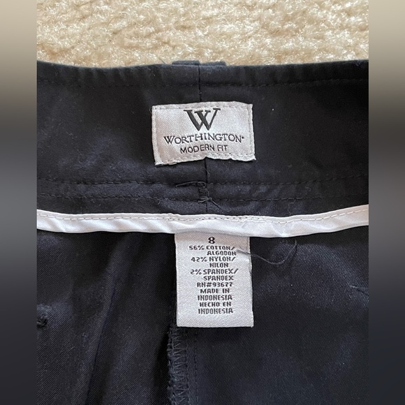 Wide Leg Capri Pants - Black - Worthington - Size: 8 - Picture 5 of 7